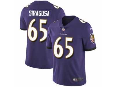 Men's Nike Baltimore Ravens #65 Nico Siragusa Purple Team Color Vapor Untouchable Limited Player NFL Jersey