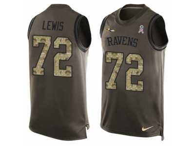 Men's Nike Baltimore Ravens #72 Alex Lewis Limited Green Salute to Service Tank Top NFL Jersey