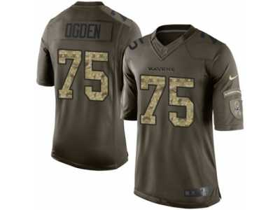 Men's Nike Baltimore Ravens #75 Jonathan Ogden Limited Green Salute to Service NFL Jersey