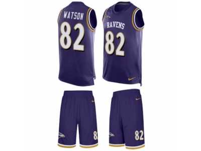 Men's Nike Baltimore Ravens #82 Benjamin Watson Limited Purple Tank Top Suit NFL Jersey