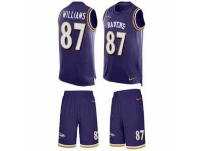 Men's Nike Baltimore Ravens #87 Maxx Williams Limited Purple Tank Top Suit NFL Jersey