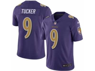 Men's Nike Baltimore Ravens #9 Justin Tucker Limited Purple Rush NFL Jersey