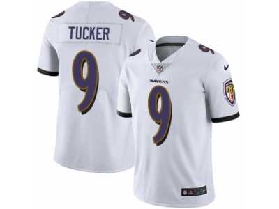 Men's Nike Baltimore Ravens #9 Justin Tucker Vapor Untouchable Limited White NFL Jersey