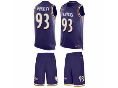 Men's Nike Baltimore Ravens #93 Chris Wormley Limited Purple Tank Top Suit NFL Jersey