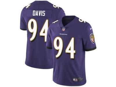 Men's Nike Baltimore Ravens #94 Carl Davis Vapor Untouchable Limited Purple Team Color NFL Jersey