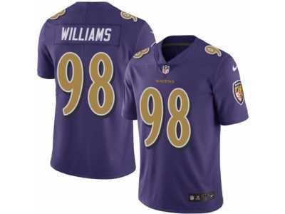 Men's Nike Baltimore Ravens #98 Brandon Williams Limited Purple Rush NFL Jersey