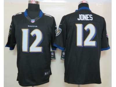 Nike Baltimore Ravens #12 jones black jerseys[Limited]