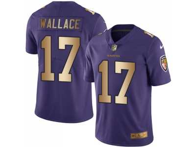 Nike Baltimore Ravens #17 Mike Wallace Purple Men's Stitched NFL Limited Gold Rush Jersey