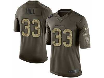 Nike Baltimore Ravens #33 Will Hill Green Salute to Service Jerseys(Limited)