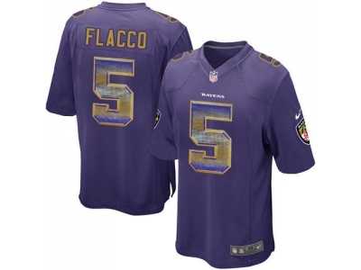 Nike Baltimore Ravens #5 Joe Flacco Purple Team Color Men's Stitched NFL Limited Strobe Jersey