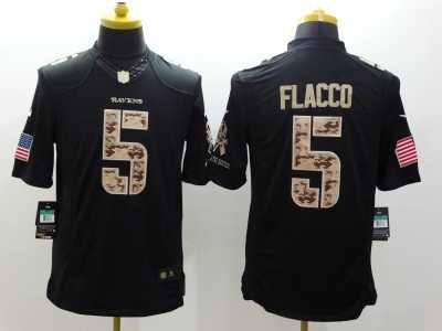 Nike Baltimore Ravens #5 joe flacco Black Salute to Service Jerseys(Limited)