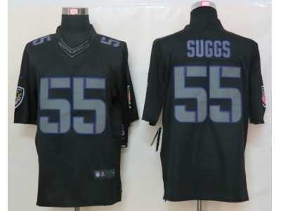 Nike NFL Baltimore Ravens #55 Terrell Suggs Black Jerseys(Impact Limited)
