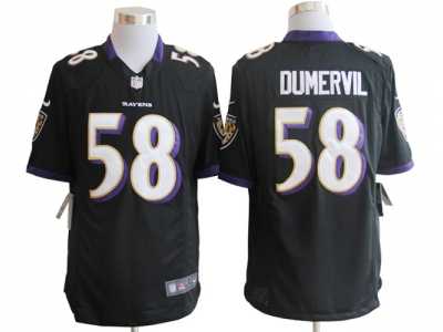 Nike NFL Baltimore Ravens #58 Elvis Dumervil Black Jerseys(Limited)