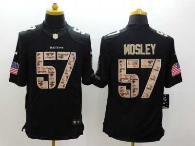 Nike baltimore ravens #57 mosley black Salute to Service Jerseys(Limited)
