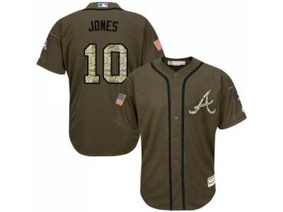 Atlanta Braves #10 Chipper Jones Green Salute to Service Stitched Baseball Jersey