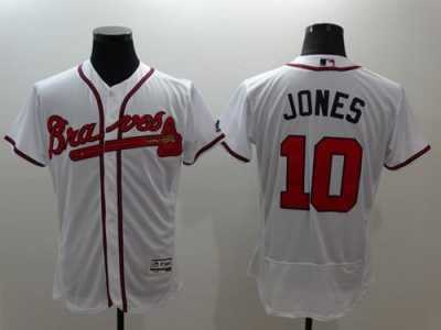 Atlanta Braves #10 Chipper Jones White Flexbase Authentic Collection Stitched MLB Jersey