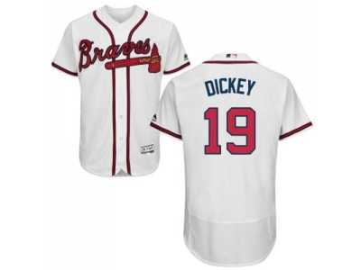 Atlanta Braves #19 R.A. Dickey White Flexbase Authentic Collection Stitched MLB Jersey