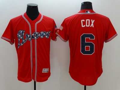 Atlanta Braves #6 Bobby Cox Red Flexbase Authentic Collection Stitched Baseball Jersey