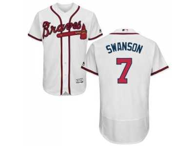Atlanta Braves #7 Dansby Swanson White Flexbase Authentic Collection Stitched MLB Jersey