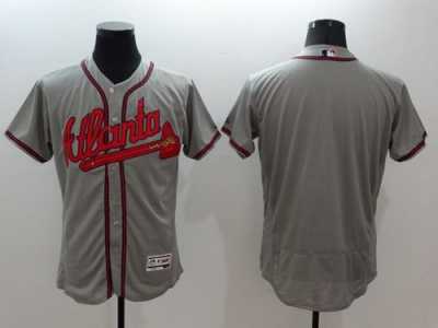 Atlanta Braves Blank Grey Flexbase Authentic Collection Stitched MLB Jersey
