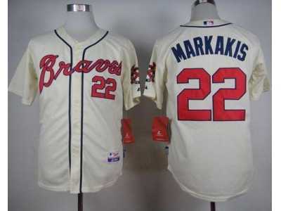 MLB Atlanta Braves #22 Nick Markakis Cream Alternate Cool Base Stitched Baseball jerseys