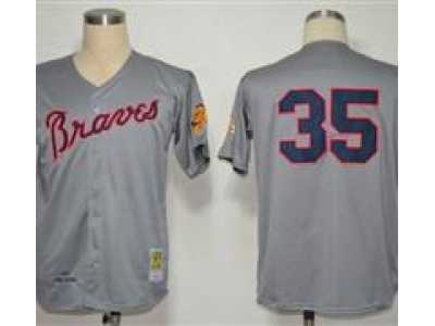 MLB Jerseys Atlanta Braves #35 Phil Niekro Grey Cool Base