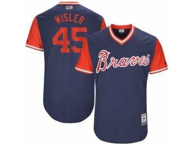 Men's 2017 Little League World Series Braves #45 Matt Wisler Wisler Navy Jersey