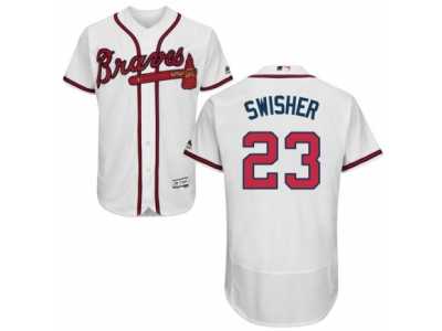 Men's Majestic Atlanta Braves #23 Nick Swisher White Flexbase Authentic Collection MLB Jersey