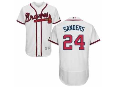 Men's Majestic Atlanta Braves #24 Deion Sanders White Flexbase Authentic Collection MLB Jersey