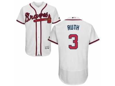Men's Majestic Atlanta Braves #3 Babe Ruth White Flexbase Authentic Collection MLB Jersey