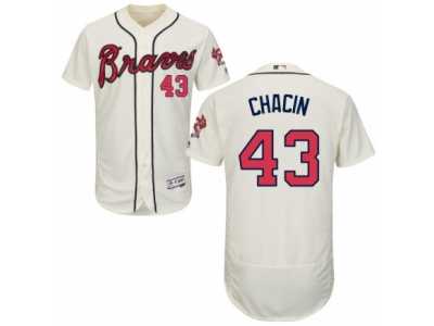 Men's Majestic Atlanta Braves #43 Jhoulys Chacin Cream Flexbase Authentic Collection MLB Jersey