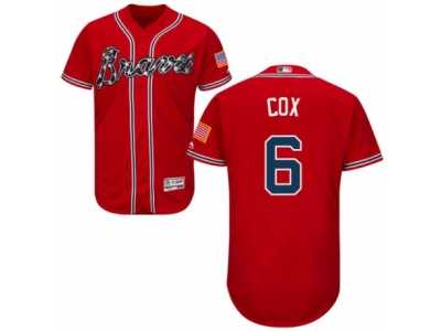 Men's Majestic Atlanta Braves #6 Bobby Cox Red Flexbase Authentic Collection MLB Jersey