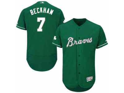 Men's Majestic Atlanta Braves #7 Gordon Beckham Green Celtic Flexbase Authentic Collection MLB Jersey