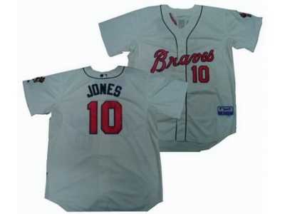 mlb Atlanta Braves #10 Jones cream