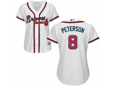 Women Atlanta Braves #8 Jace Peterson Majestic White Authentic Cool base Jersey