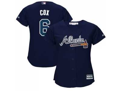 Women's Atlanta Braves #6 Bobby Cox Navy Blue Alternate Stitched MLB Jersey