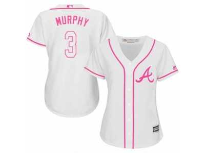 Women's Majestic Atlanta Braves #3 Dale Murphy Replica White Fashion Cool Base MLB Jersey