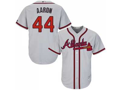 Youth Atlanta Braves #44 Hank Aaron Grey Cool Base Stitched MLB Jersey