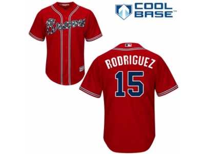 Youth Majestic Atlanta Braves #15 Sean Rodriguez Authentic Red Alternate Cool Base MLB Jersey