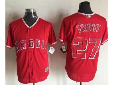 Los Angeles Angels Of Anaheim #27 Mike Trout Red New Cool Base Stitched Baseball Jersey