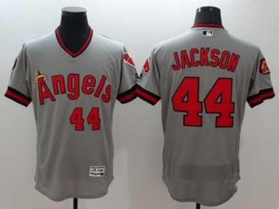 Los Angeles Angels Of Anaheim #44 Reggie Jackson Grey Flexbase Authentic Collection