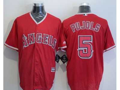 Los Angeles Angels Of Anaheim #5 Albert Pujols Red New Cool Base Stitched Baseball Jersey