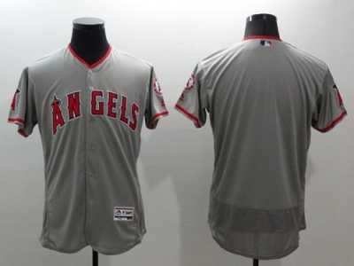 Los Angeles Angels Of Anaheim Blank Grey Flexbase Authentic Collection Stitched Baseball Jersey