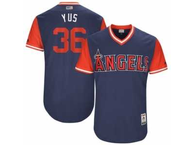 Men's 2017 Little League World Series Angels #36 Yusmeiro Petit Yus Navy Jersey