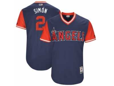 Men's 2017 Little League World Series Angels Andrelton Simmons #2 Sim??n Navy Jersey