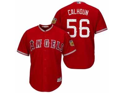 Men's Los Angeles Angels Of Anaheim #56 Kole Calhoun 2017 Spring Training Cool Base Stitched MLB Jersey