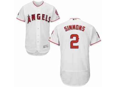 Men's Majestic Los Angeles Angels of Anaheim #2 Andrelton Simmons White Flexbase Authentic Collection MLB Jersey