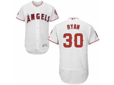Men's Majestic Los Angeles Angels of Anaheim #30 Nolan Ryan White Flexbase Authentic Collection MLB Jersey
