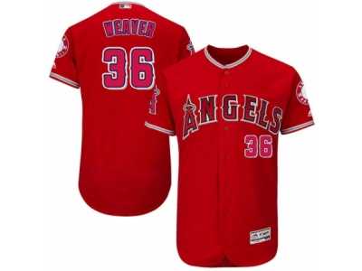 Men's Majestic Los Angeles Angels of Anaheim #36 Jered Weaver Red Flexbase Authentic Collection MLB Jersey