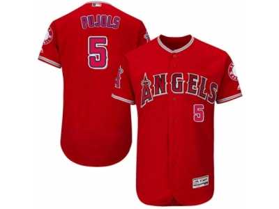 Men's Majestic Los Angeles Angels of Anaheim #5 Albert Pujols Red Flexbase Authentic Collection MLB Jersey